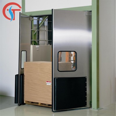 Shuotian light duty stainless steel impact traffic door/Clear plastic pvc swing door/Commercial double wing flexible door